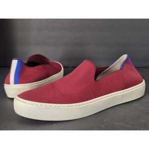 Rothy's Slip On Sneakers Loafers Womens Size 7.5 Burgundy Knit Casual Shoes